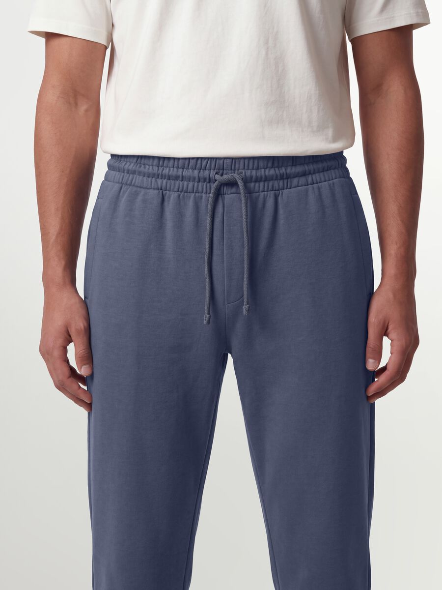 Grey cotton-blend joggers, regular fit_3