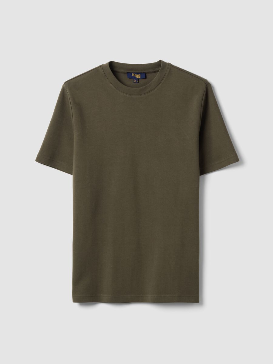 Gr&uuml;nes Regular-Fit T-Shirt aus reiner Baumwolle mit kurzen &Auml;rmeln_0