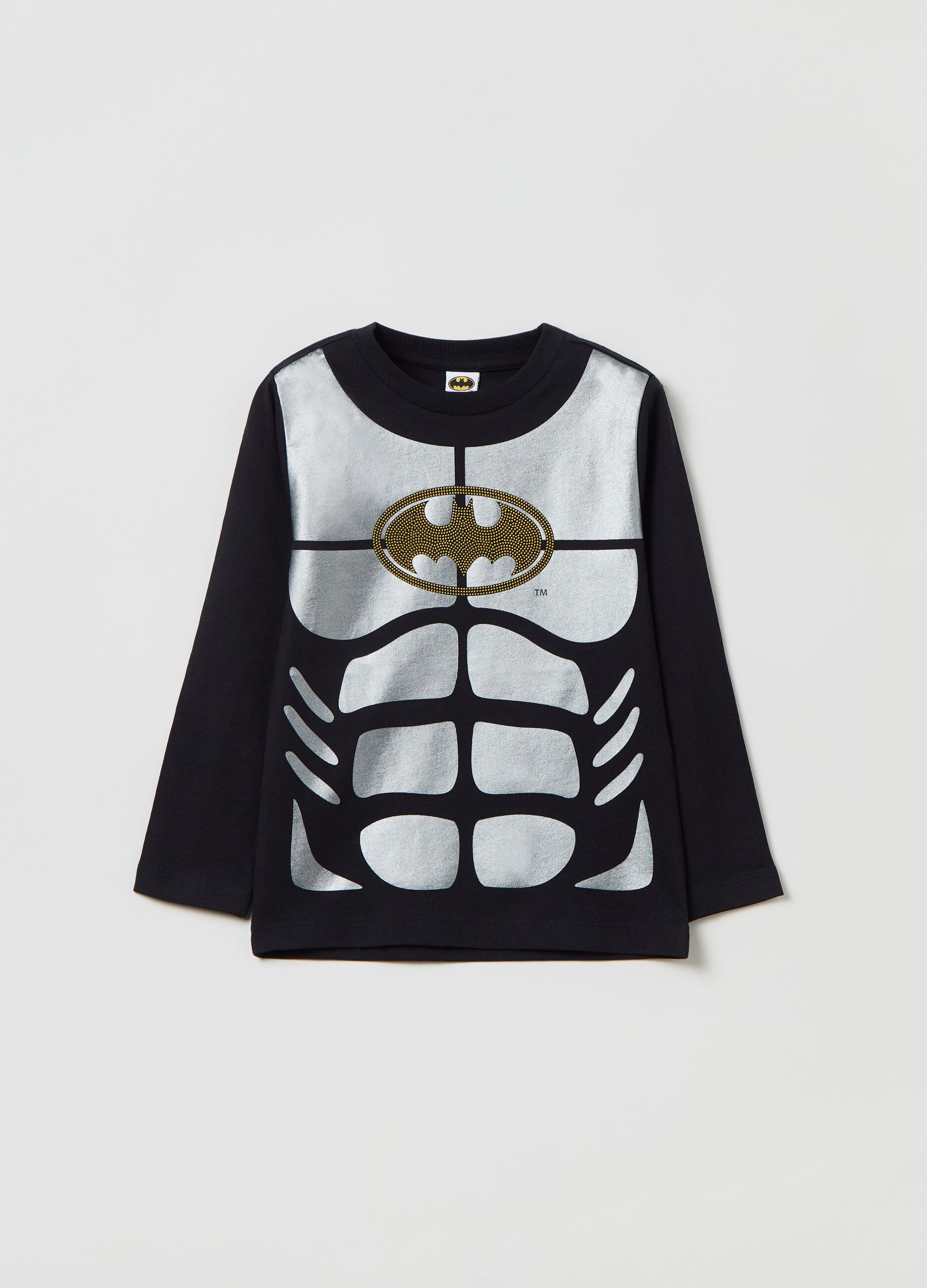 T-shirt with Batman print and long sleeves