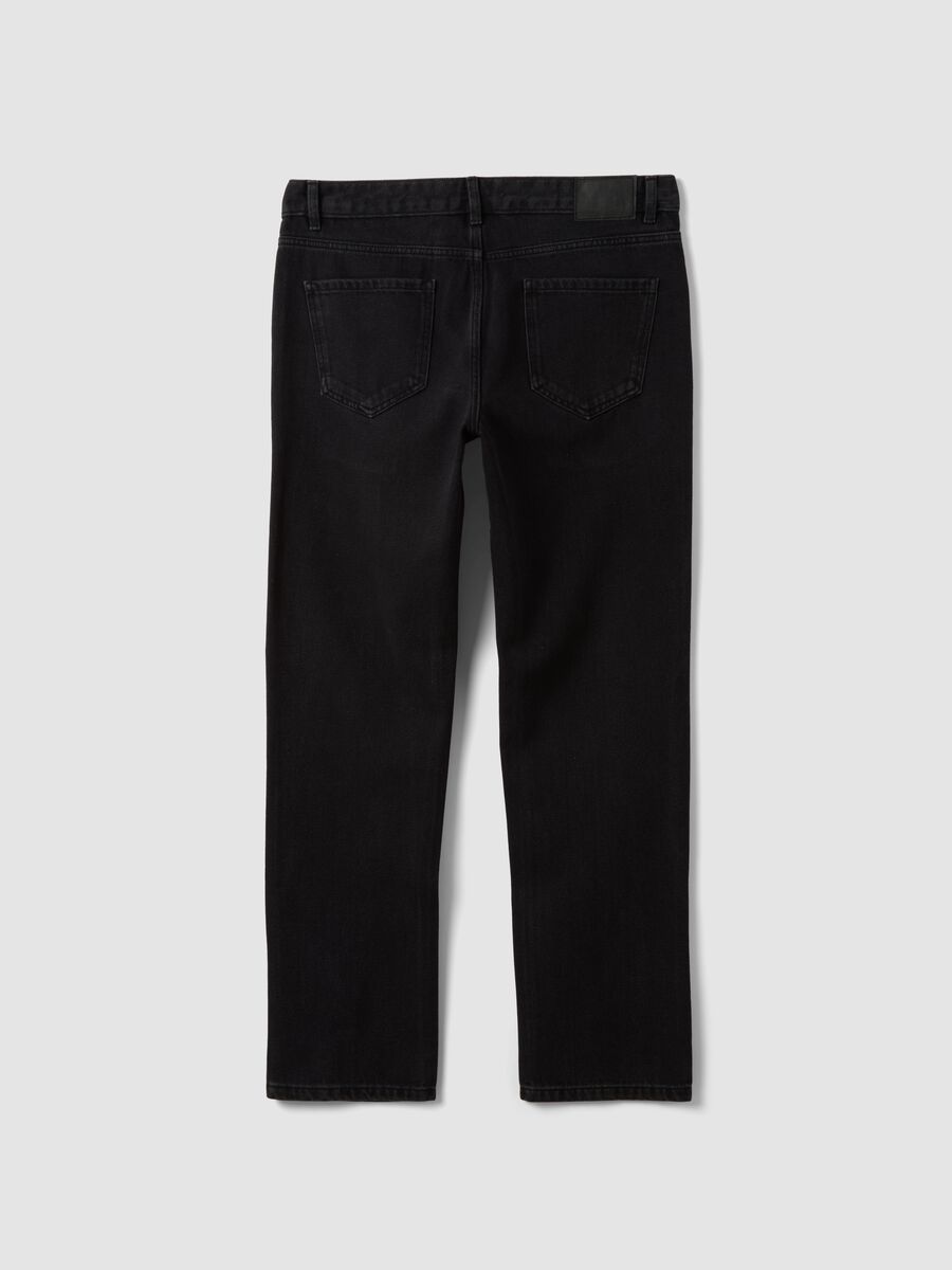 Black regular-fit jeans in a cotton, lyocell and viscose blend_2