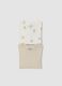 2-pack of organic cotton baby sleepsuits with feet in beige and white_2