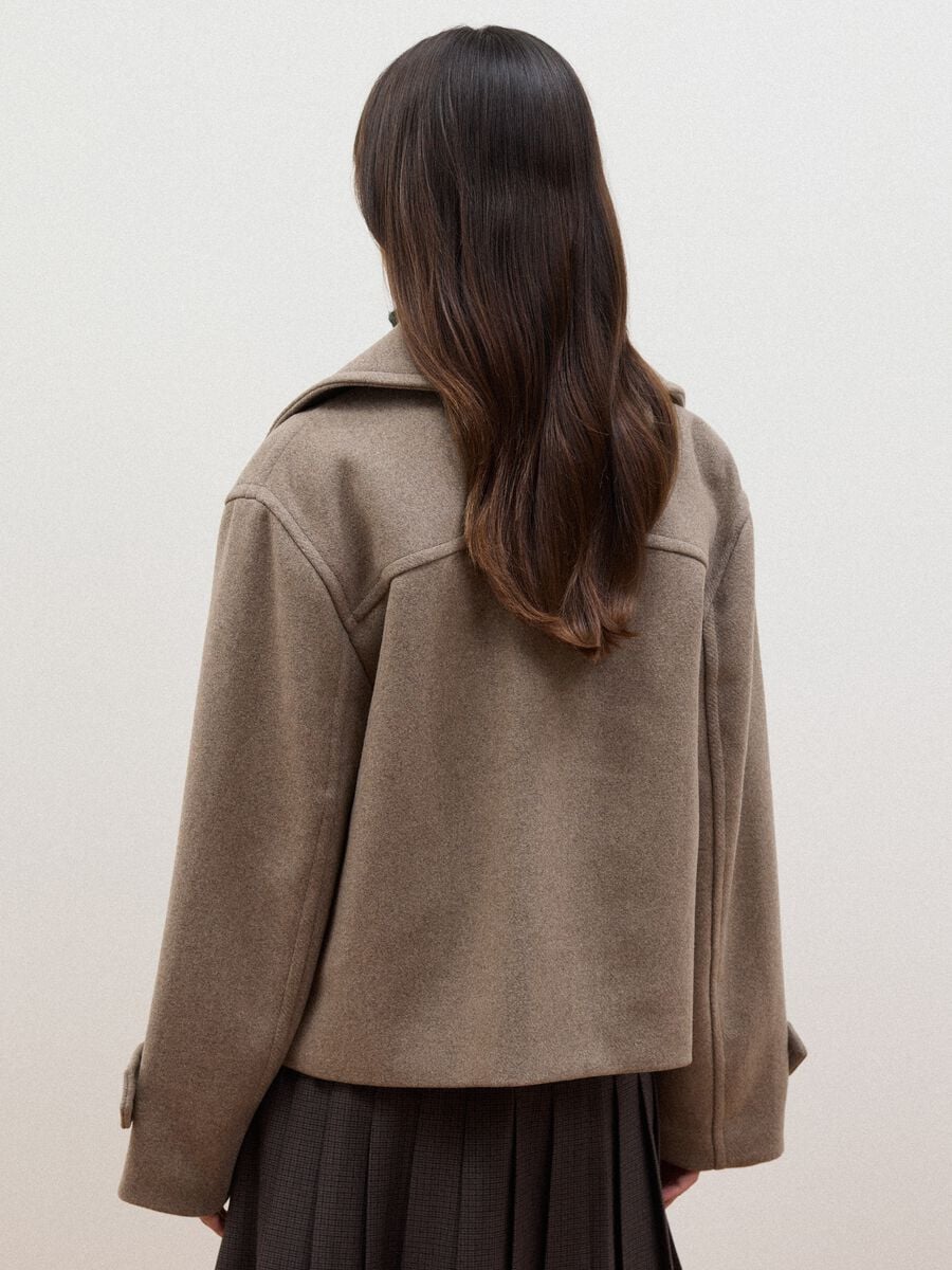 Brown wool and viscose blend coat_3