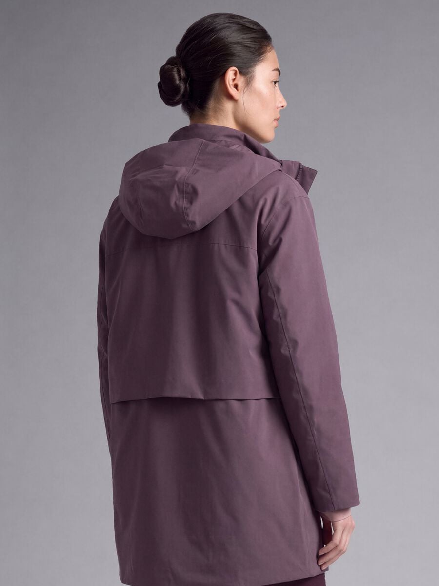 Water-repellent, breathable padded purple parka with hood ALTAVIA STUDIO_3