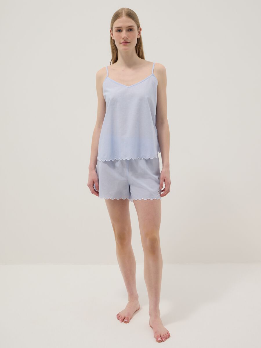Hellblaue Pyjama-Shorts aus Bio-Baumwolle_0