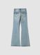 Jeans blu chiaro flare in cotone elasticizzato_7