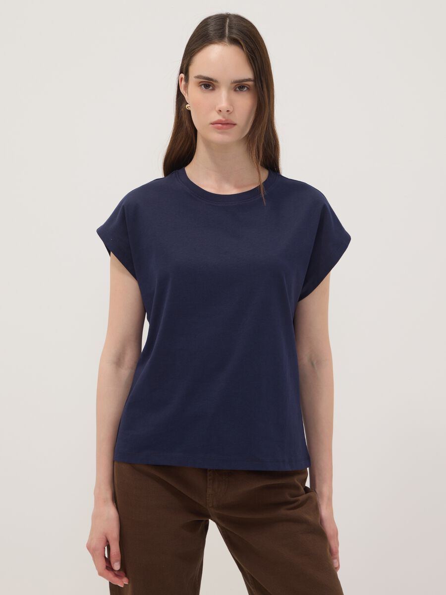 &Mu;&pi;&lambda;&epsilon; T-shirt &alpha;&pi;ό 100% &beta;&alpha;&mu;&beta;ά&kappa;&iota; &mu;&epsilon; &kappa;&omicron;&nu;&tau;ό &mu;&alpha;&nu;ί&kappa;&iota;, &kappa;&alpha;&nu;&omicron;&nu;&iota;&kappa;ή &epsilon;&phi;&alpha;&rho;&mu;&omicron;&gamma;ή_0