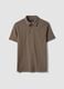 Brown short-sleeve polo in pure cotton, regular fit_4