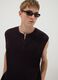 Black pure cotton ribbed waistcoat_0