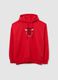 Red hoodie with Chicago Bulls logo_4