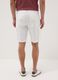 White stretch cotton cargo shorts_3