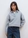 Graues Poloshirt aus Baumwollmischung mit Allover-Strass, Regular Fit_2