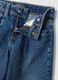 Jeans blu wide leg in puro cotone con patch per bambina_2