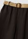 Braune Wide-Leg-Hose aus reinem Leinen mit elastischem Bund_5