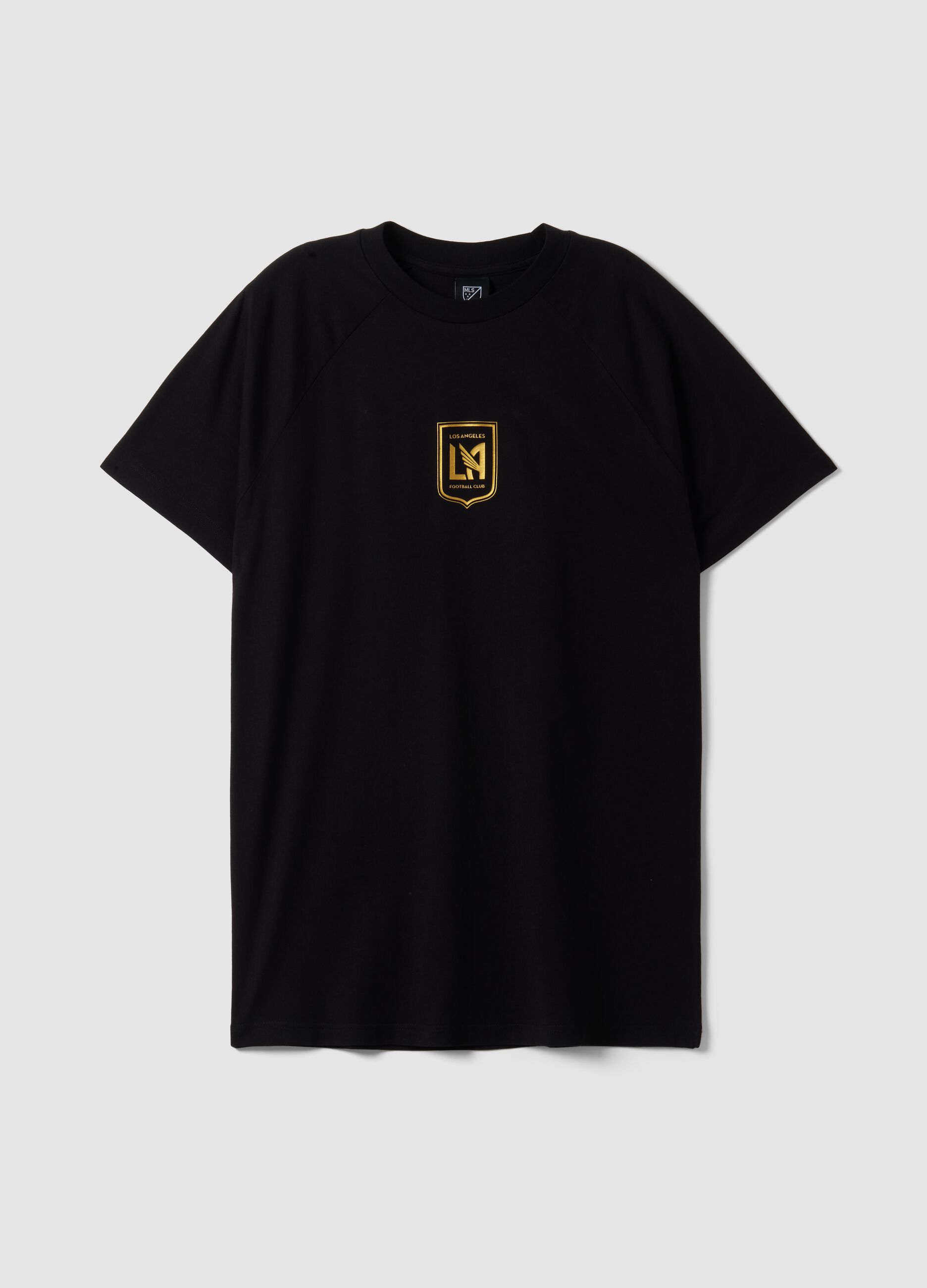 Schwarzes T-Shirt aus reiner Baumwolle mit Los Angeles FC Print