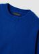 Maglia blu royal girocollo in lana elasticizzata_2
