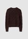 Brown regular fit cotton-blend jumper with a knitted pattern_0