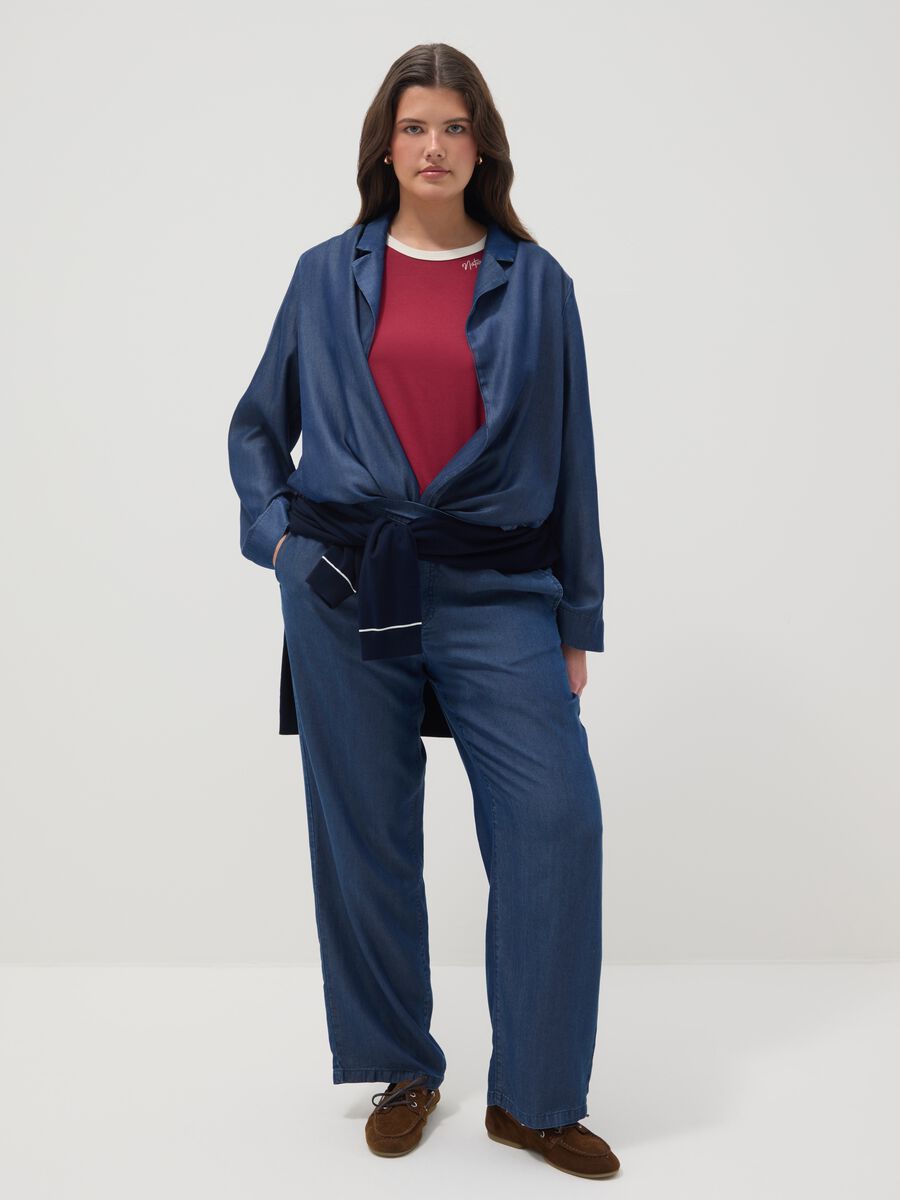 Blaue Jogginghose aus reinem Lyocell mit regul&auml;rer Passform_0