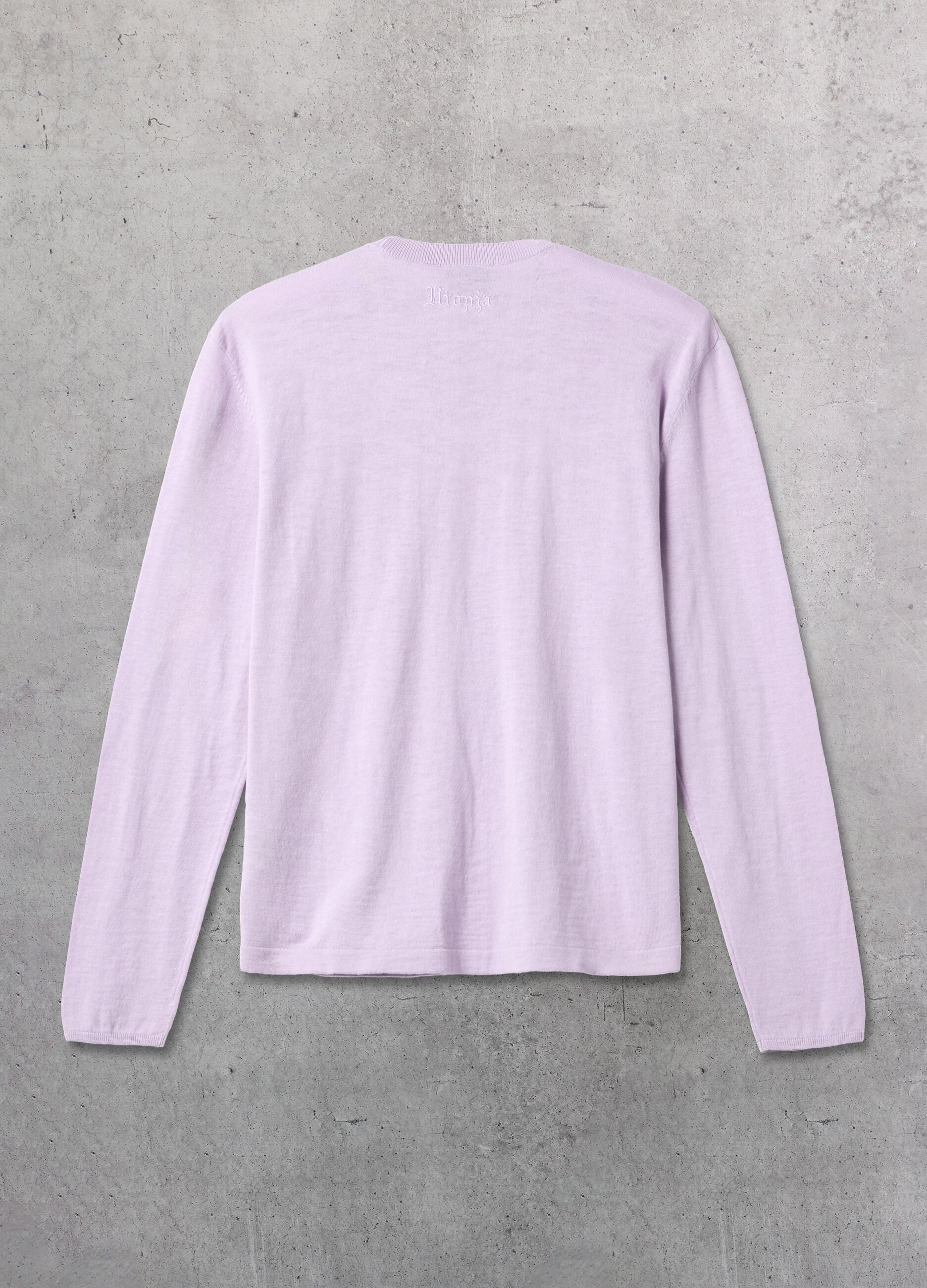 Pastel Lilac Knit Long-Sleeve T-Shirt