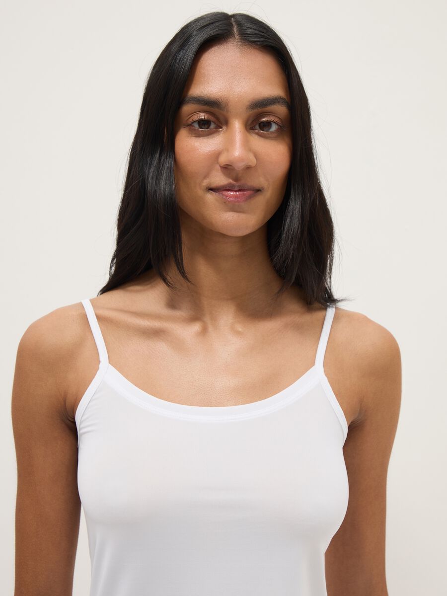 White regular fit tank top_1