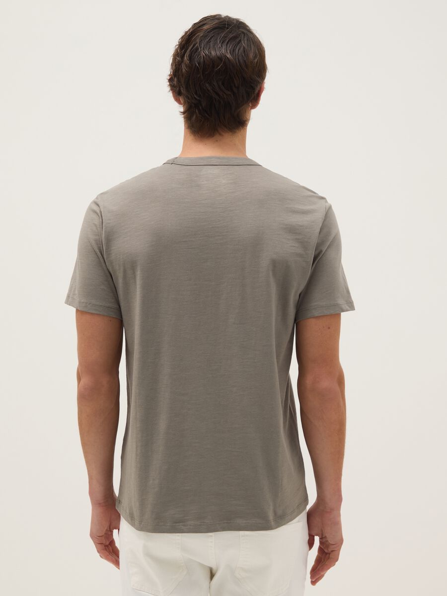 T-shirt a maniche corte in puro cotone grigio regular fit_2