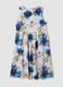Wei&szlig;es Midikleid aus Stretch-Baumwolle mit Blumenprint_0