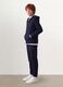 Blue hooded sweatshirt in pure organic cotton, regular fit for boys_0
