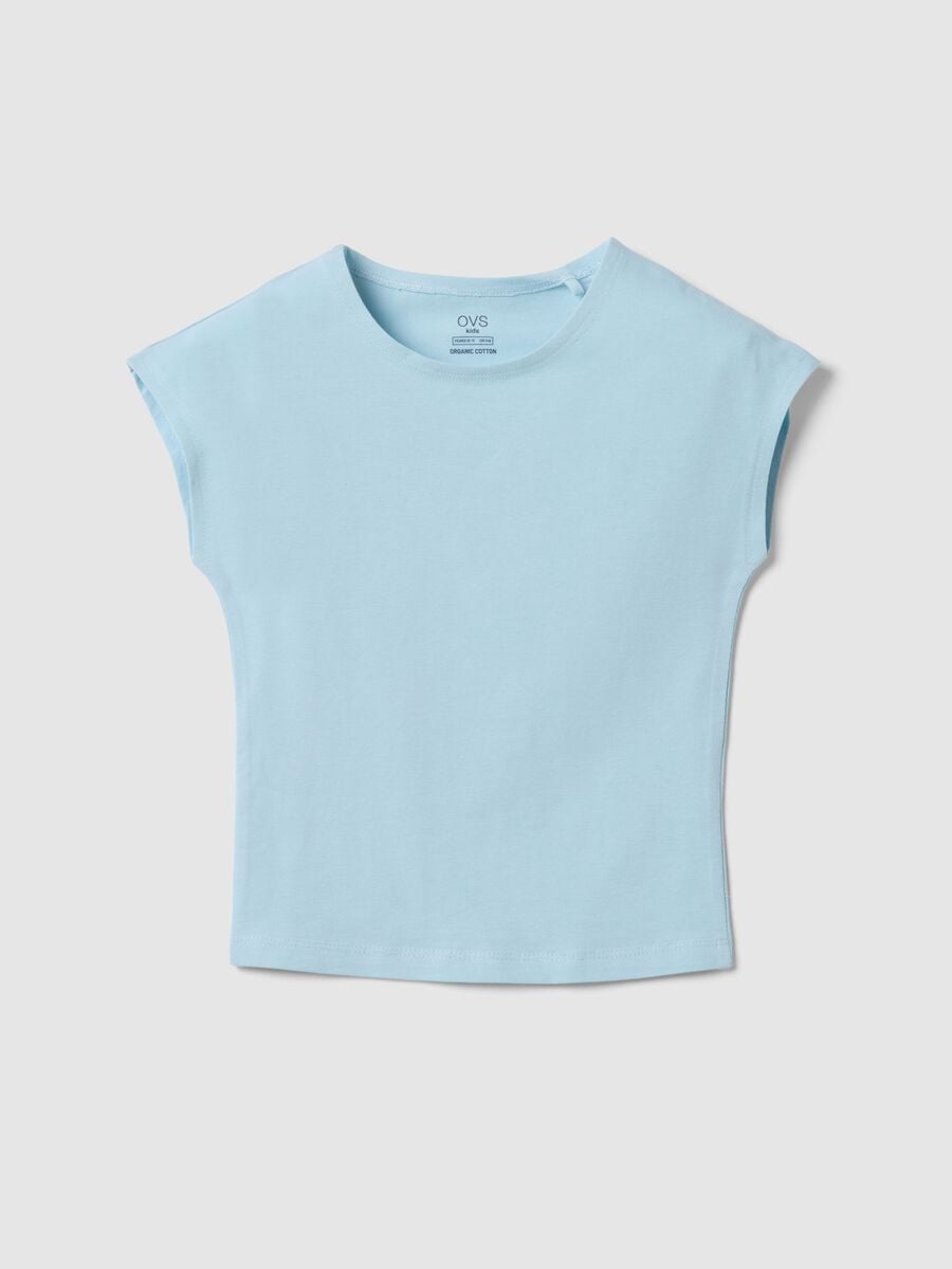 Slim Fit Girl's Blue Stretch Cotton T-shirt_3