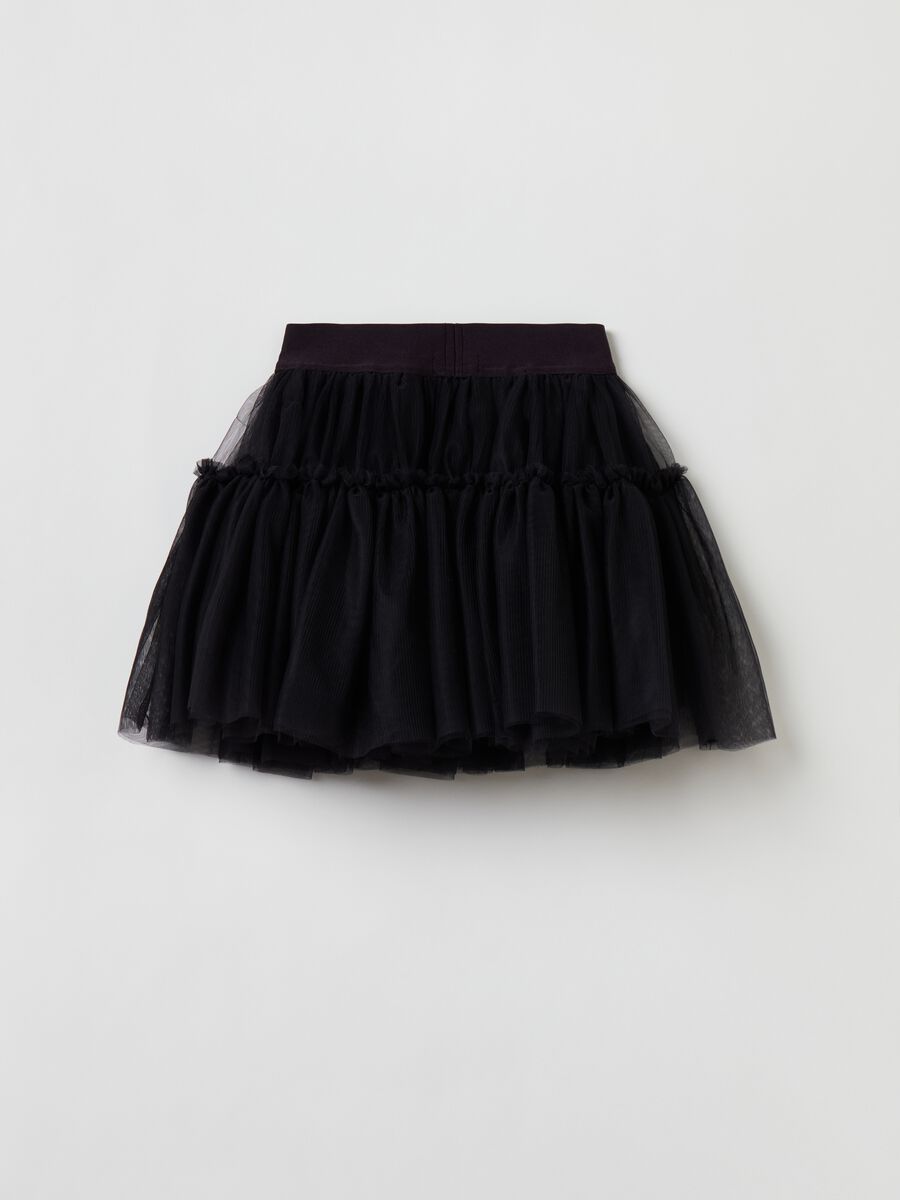 Miniskirt in tulle with flounce_1
