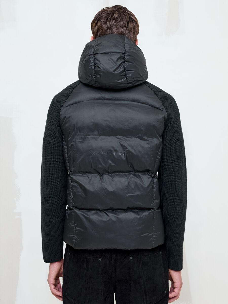 Black Padded Knit Jacket_4