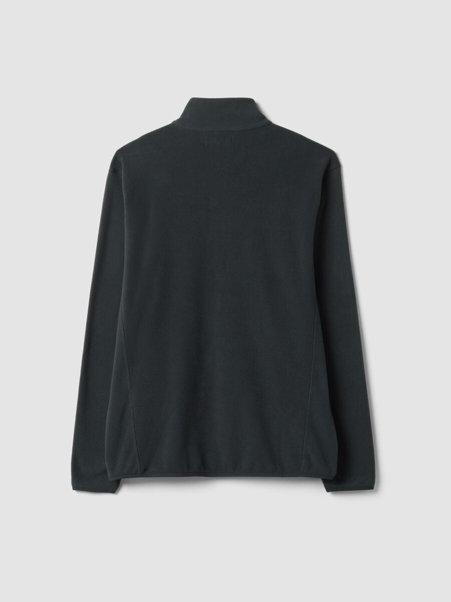 Felpa grigia con colletto e zip regular fit in pile_2