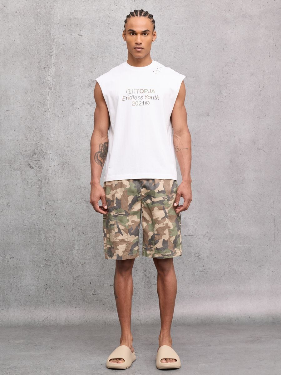 100% Linen Camo Shorts_0