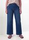 Blue cotton and stretch viscose denim jeans, bootcut fit_1