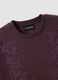 Purple cotton-blend crew-neck sweatshirt with floral embroidery_5