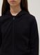 Girls' regular fit black pure cotton sweatshirt with zip_2