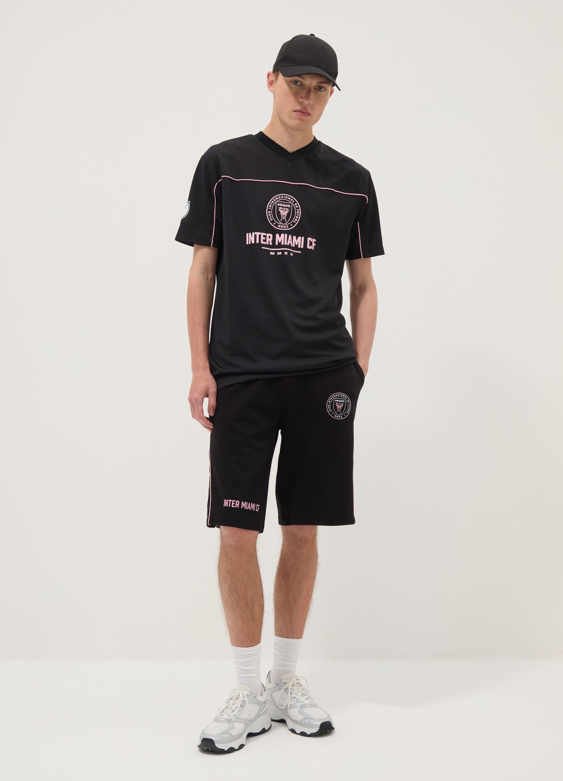 Black pure cotton Inter Miami CF regular-fit T-shirt