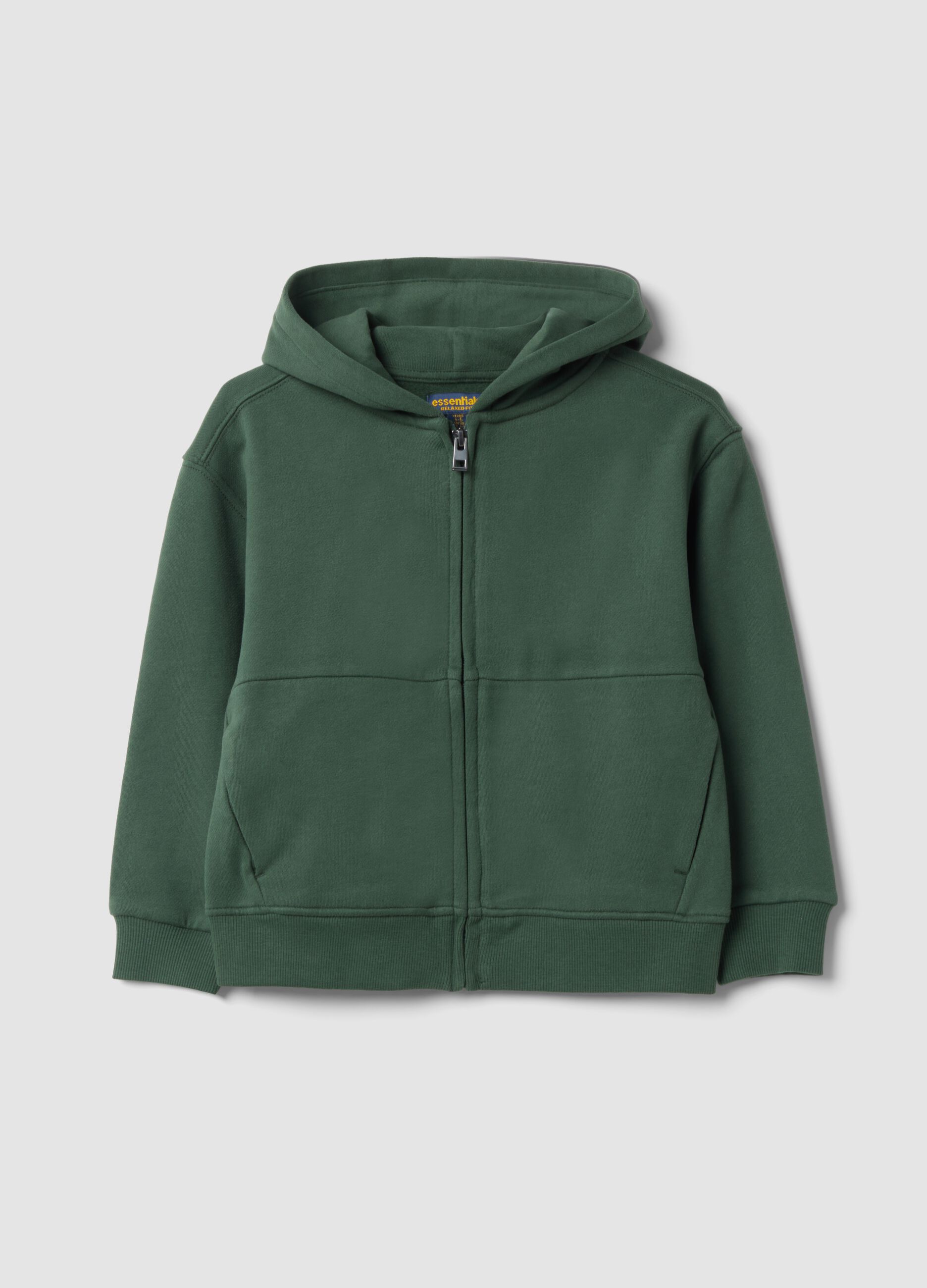 Green organic cotton hoodie in a relaxed fit