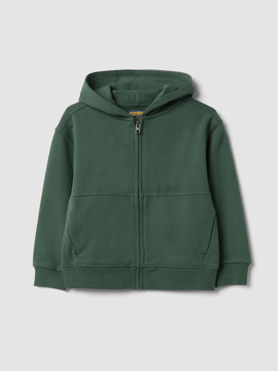 Green organic cotton hoodie in a relaxed fit_0