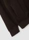 Brown full-zip sweatshirt in stretch piqu&eacute; with ribbed collar_5