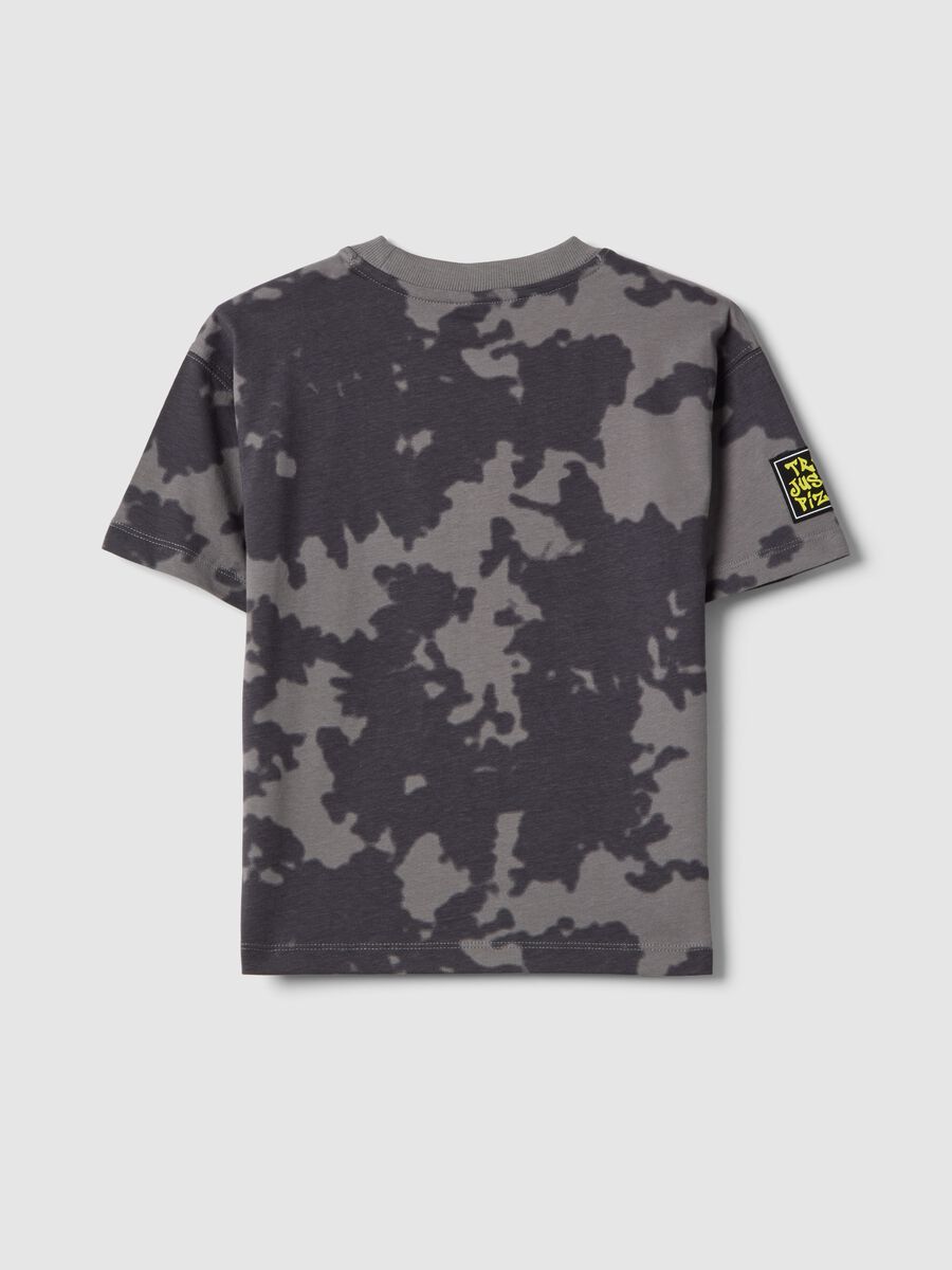 Grey pure cotton kids regular fit T-shirt with print_1