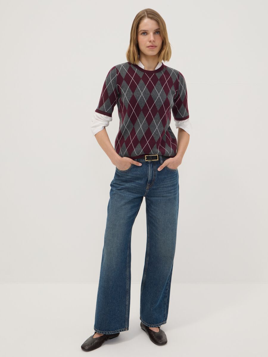 Maglia multicolor a rombi con girocollo regular fit_2