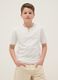 Boys' white pure cotton polo with serafino collar, regular fit_0