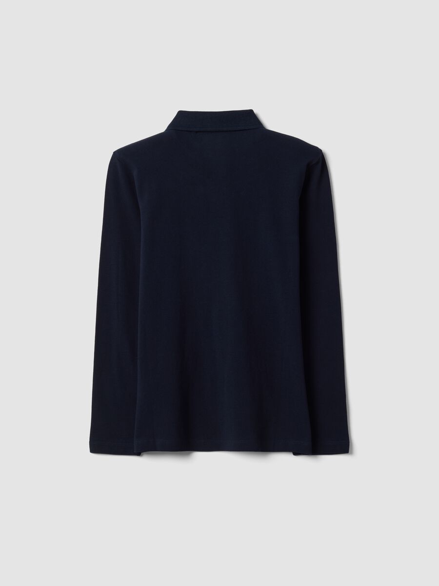 Blue piqu&eacute; polo shirt in pure organic cotton, regular fit, for boys_6