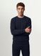 Blue crew-neck sweatshirt in cotton blend, regular fit_0
