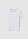 White pure cotton regular fit T-shirt with contrast stitching_4