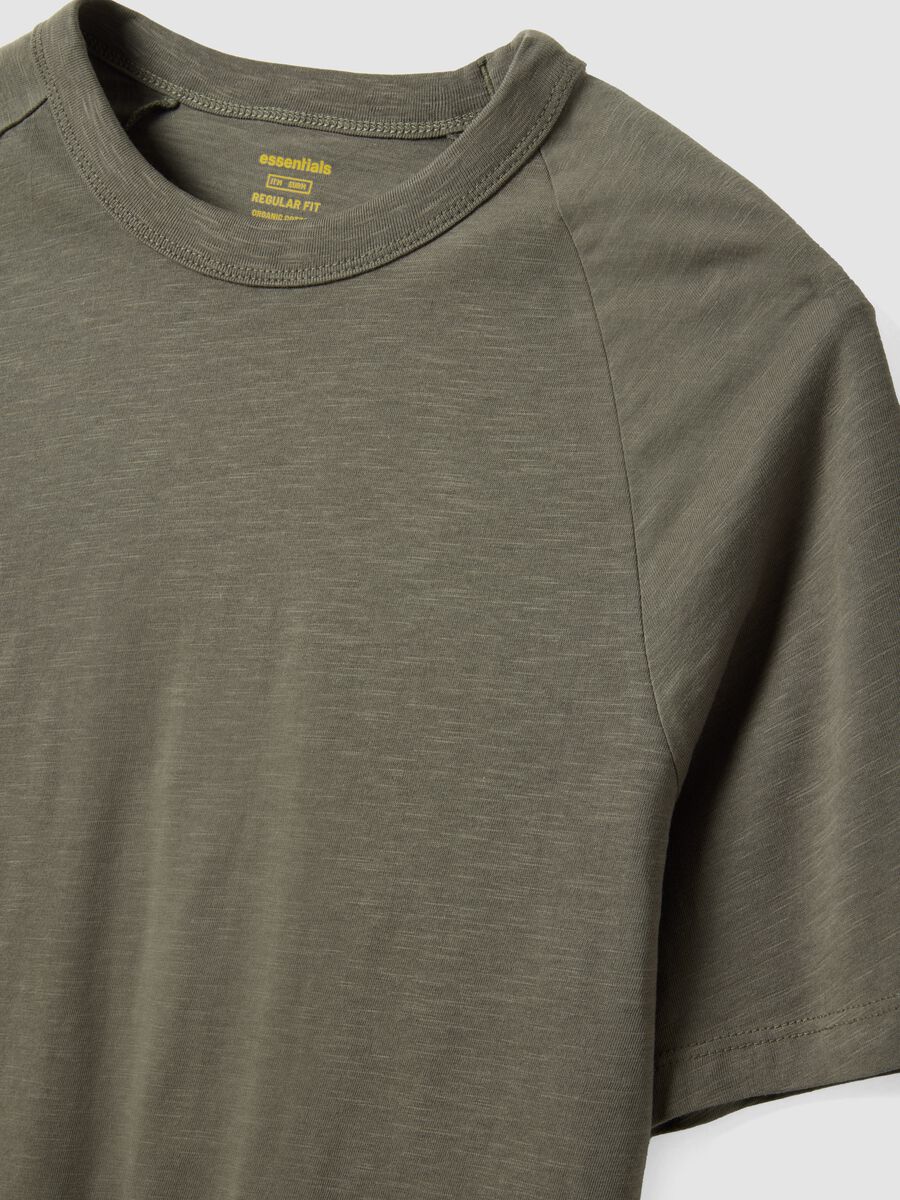 Regular fit green pure cotton T-shirt_5