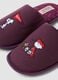 Mauve Purple Peanuts Embroidered Slippers_1