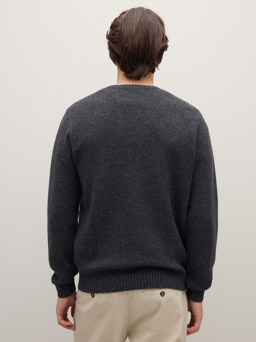 Grey Pure Wool Jumper Regular Fit_3