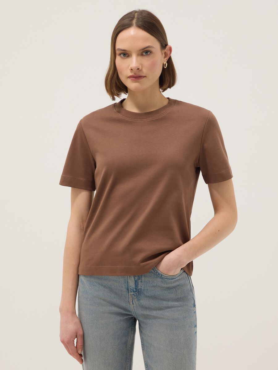 Brown pure cotton relaxed fit t-shirt_2