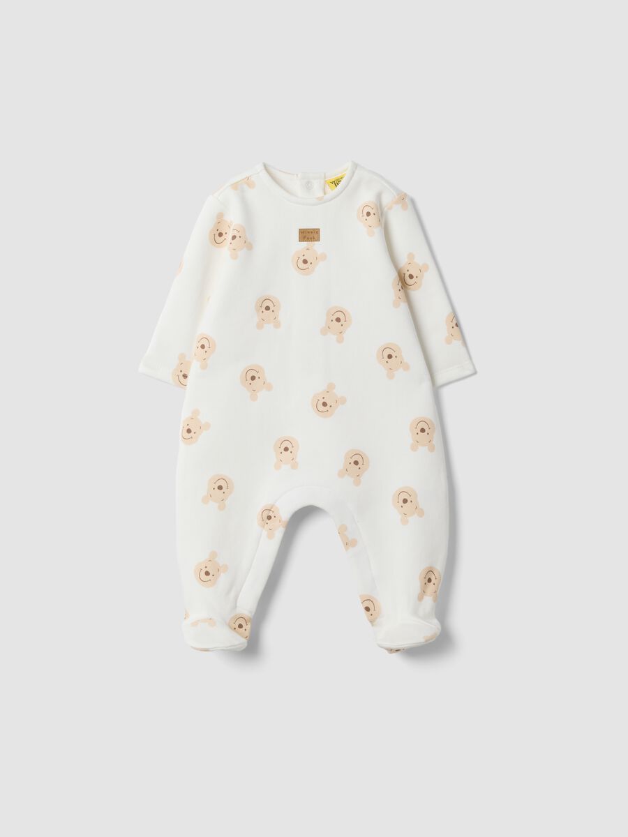 White organic cotton sleepsuit with Winnie the Pooh print_0