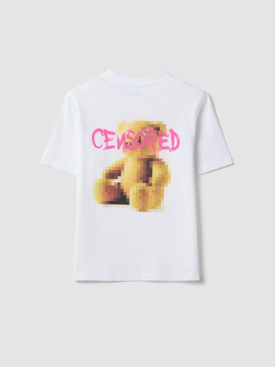 T-shirt branca oversized em algod&atilde;o puro para rapariga com inscri&ccedil;&atilde;o_1